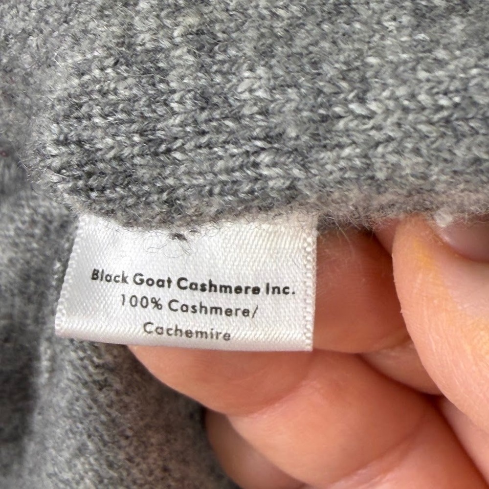 NEW Black Goat Womens Cashmere Cowl Neck Sweater Gray Quiet Luxury Capsule Large - Picture 10 of 12
